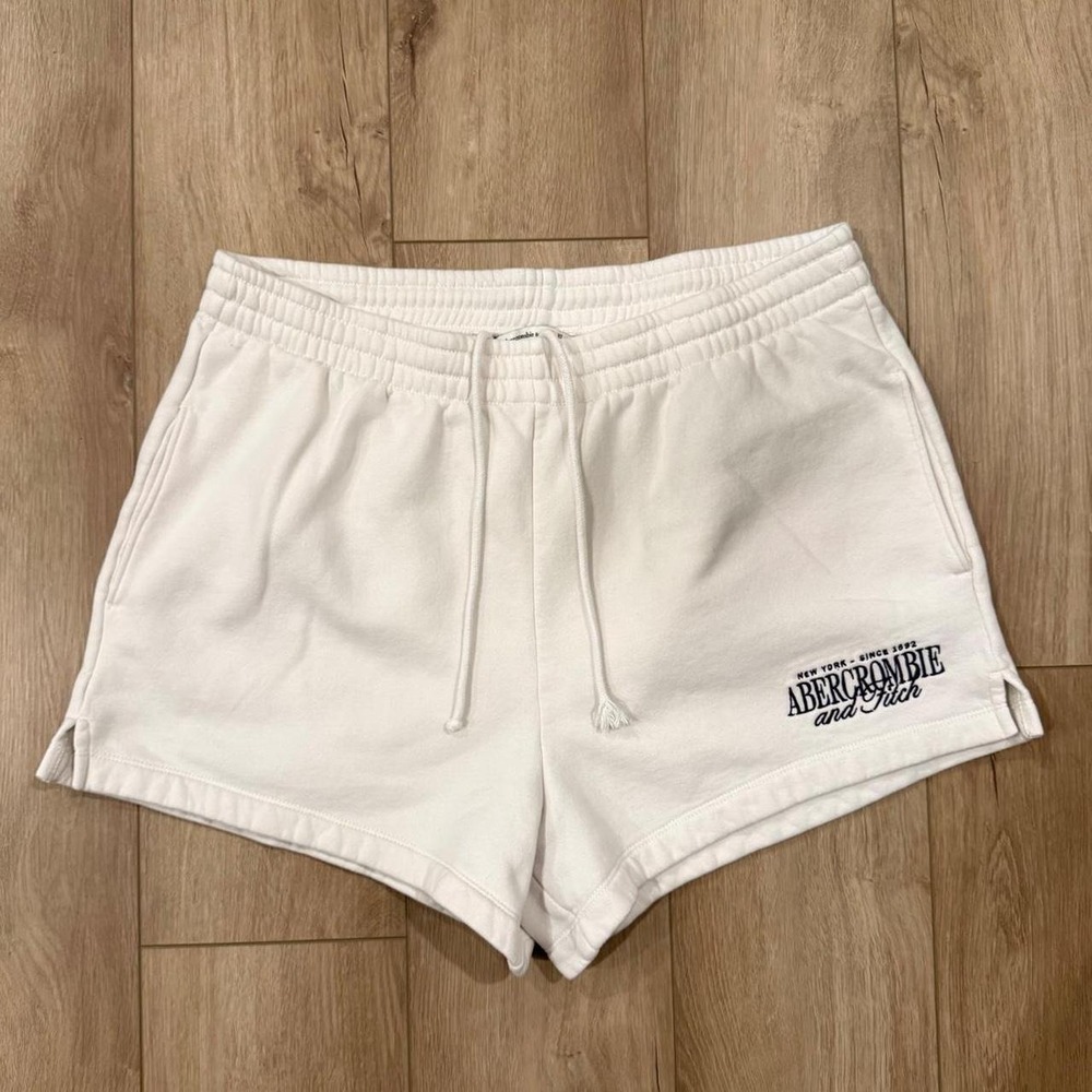 Abercrombie & Fitch Mens White Fleece Logo Sweat Shorts XL